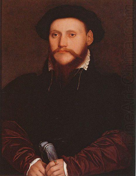 Hans holbein the younger Portrait of an Unknown Man Holding Gloves china oil painting image